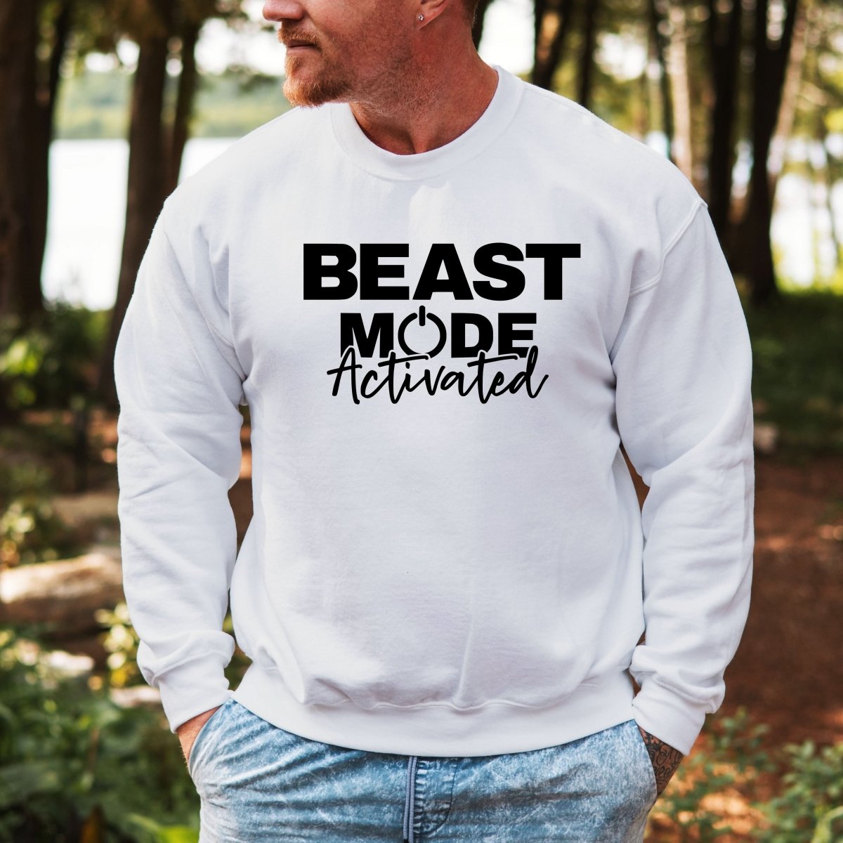 Hanorac barbatesc regular fit cu mesaj BEAST MODE