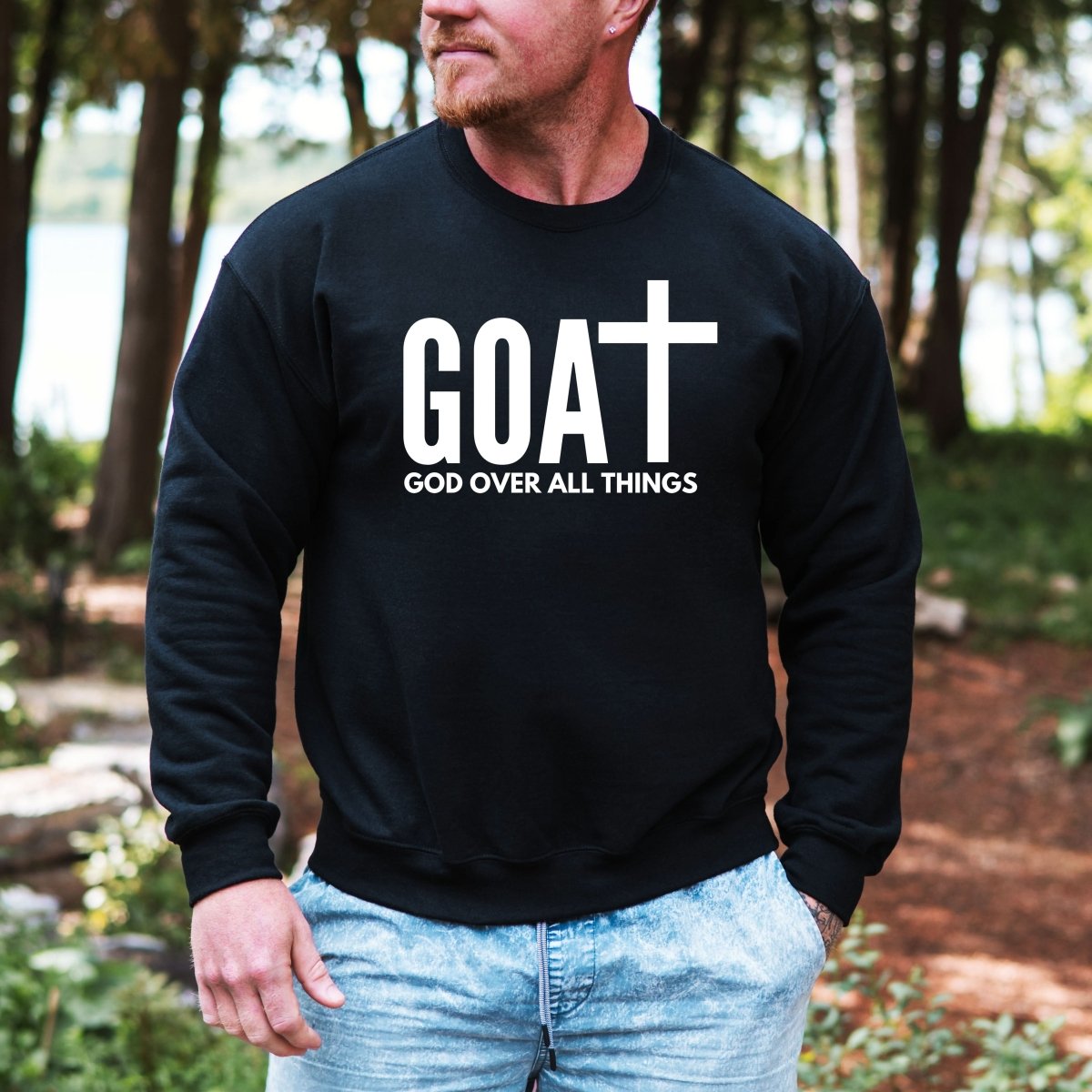 Hanorac barbatesc regular fit cu mesaj GOAT