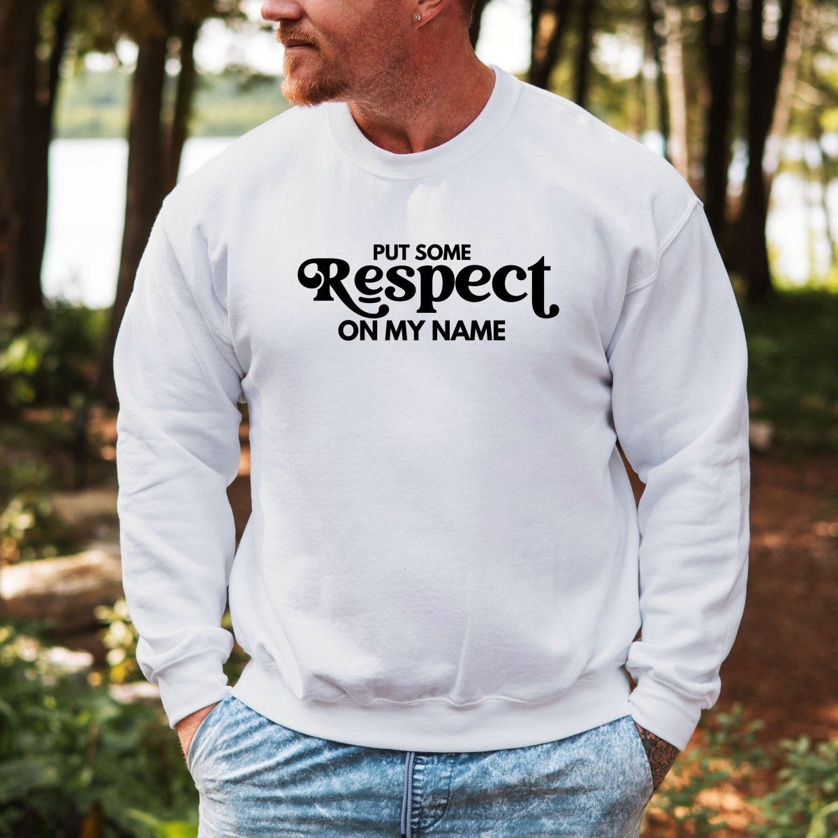 Hanorac barbatesc regular fit cu mesaj RESPECT