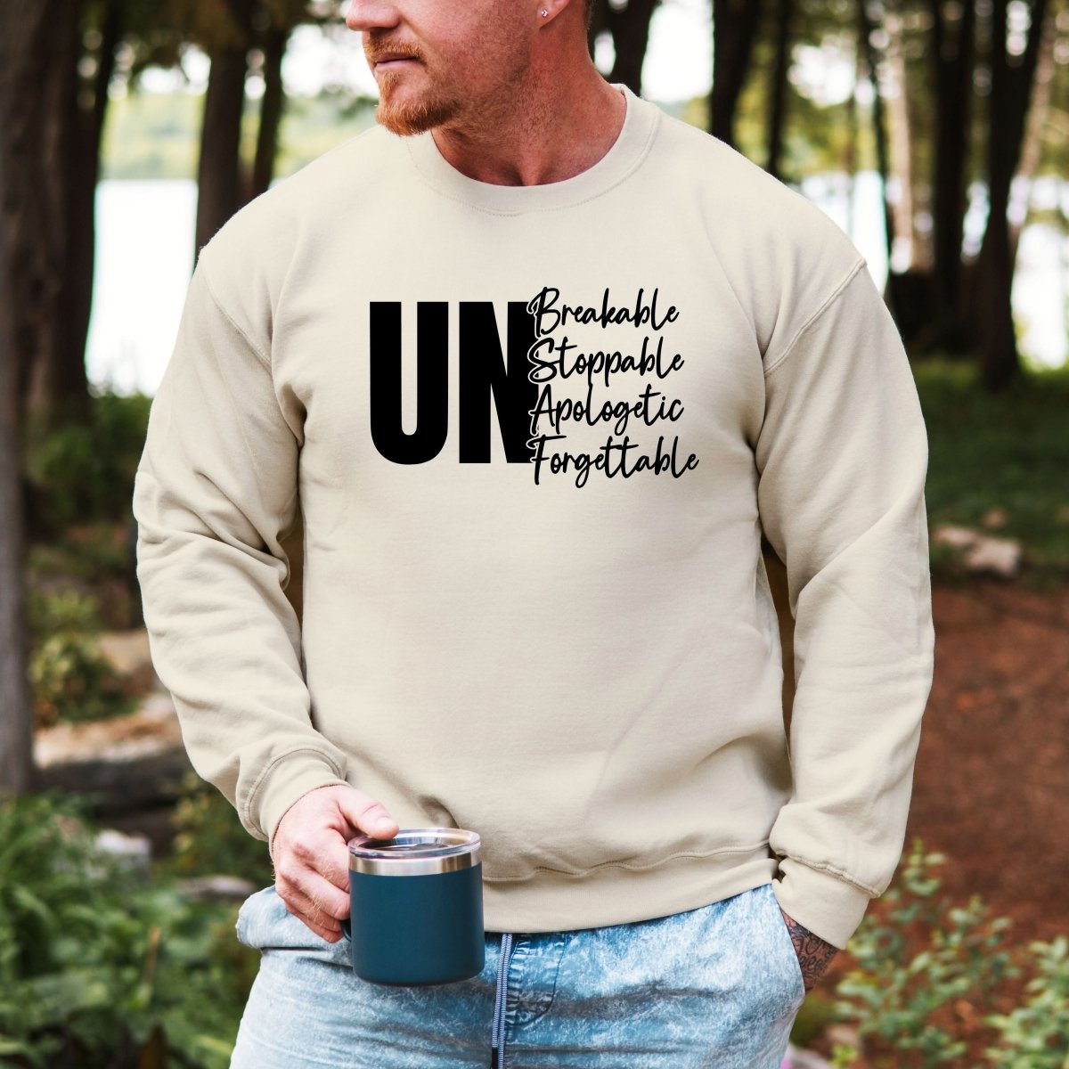 Hanorac barbati regular fit cu text UNBREAKABLE