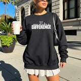 Hanorac de dama oversize cu mesaj DIFFERENCE