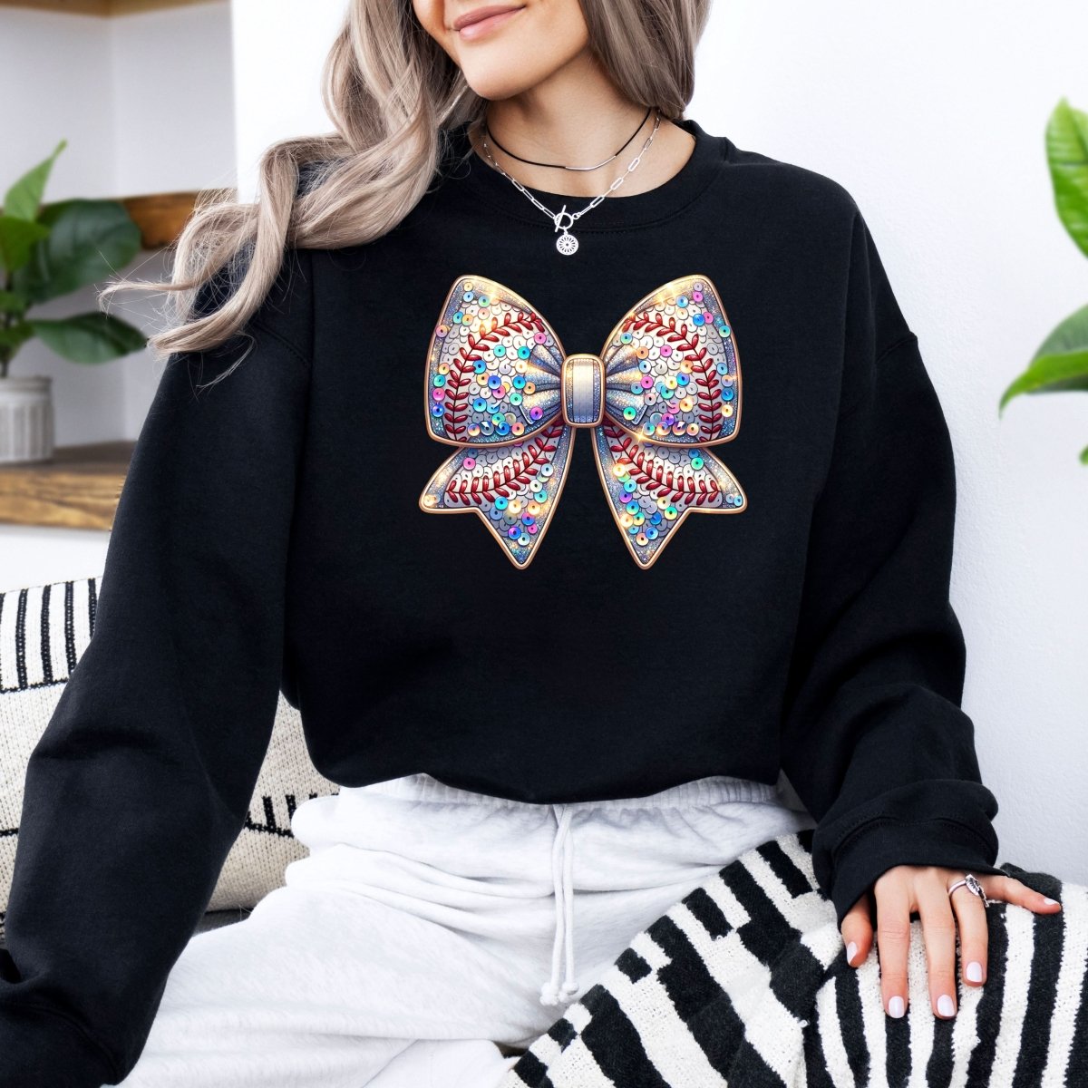 Hanorac de dama oversize fashion cu imprimeu SEQUIN - S / NEGRU