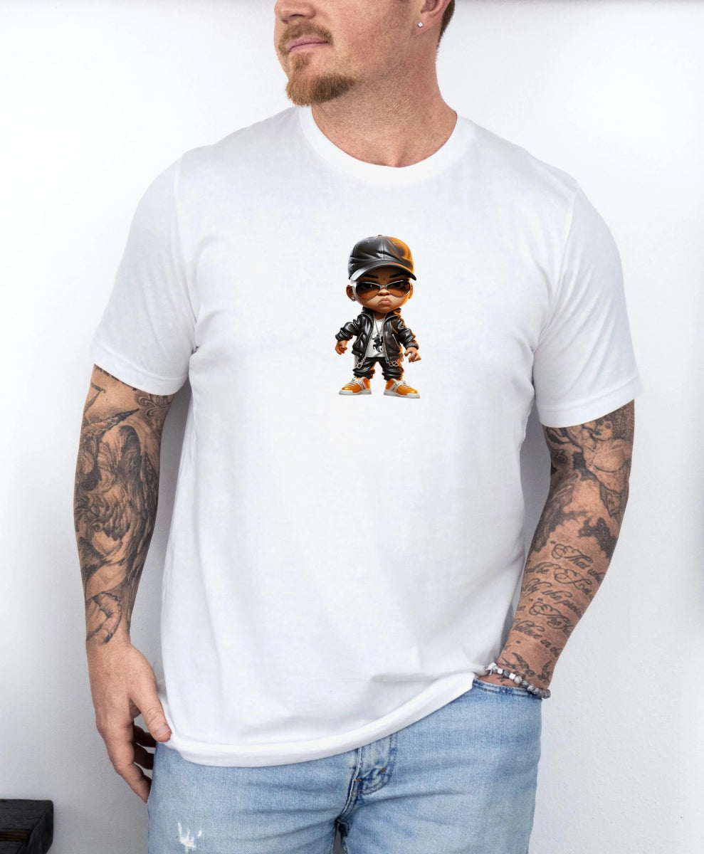 Tricou barbatesc din bumbac 100% regular fit cu imprimeu ORANGE BOY - L / ALB