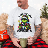 Tricou barbatesc din bumbac 100% regular fit de Craciun EVERYTHING IS FINE