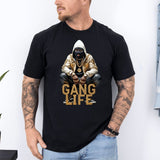 Tricou barbatesc din bumbac 100% regular fit Urban cu imprimeu GANG LIFE