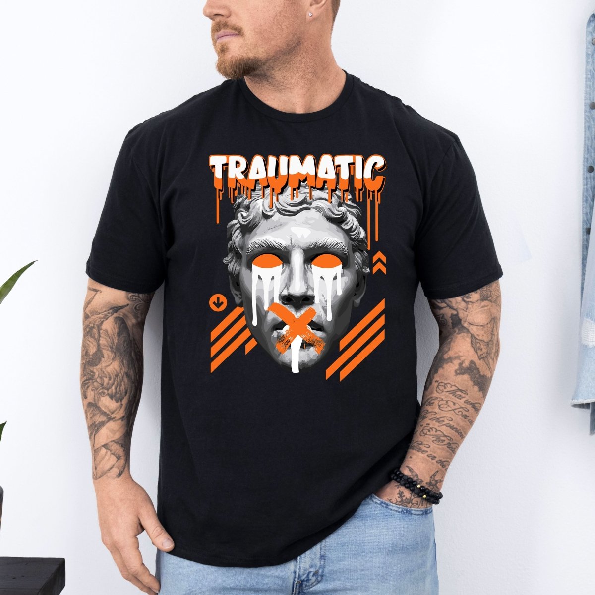 Tricou barbatesc din bumbac 100% regular fit Urban cu imprimeu TRAUMATIC