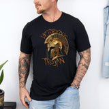 Tricou barbati din bumbac 100% regular fit cu imprimeu TROJAN