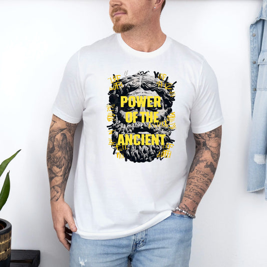 Tricou barbati din bumbac 100% regular fit cu mesaj POWER