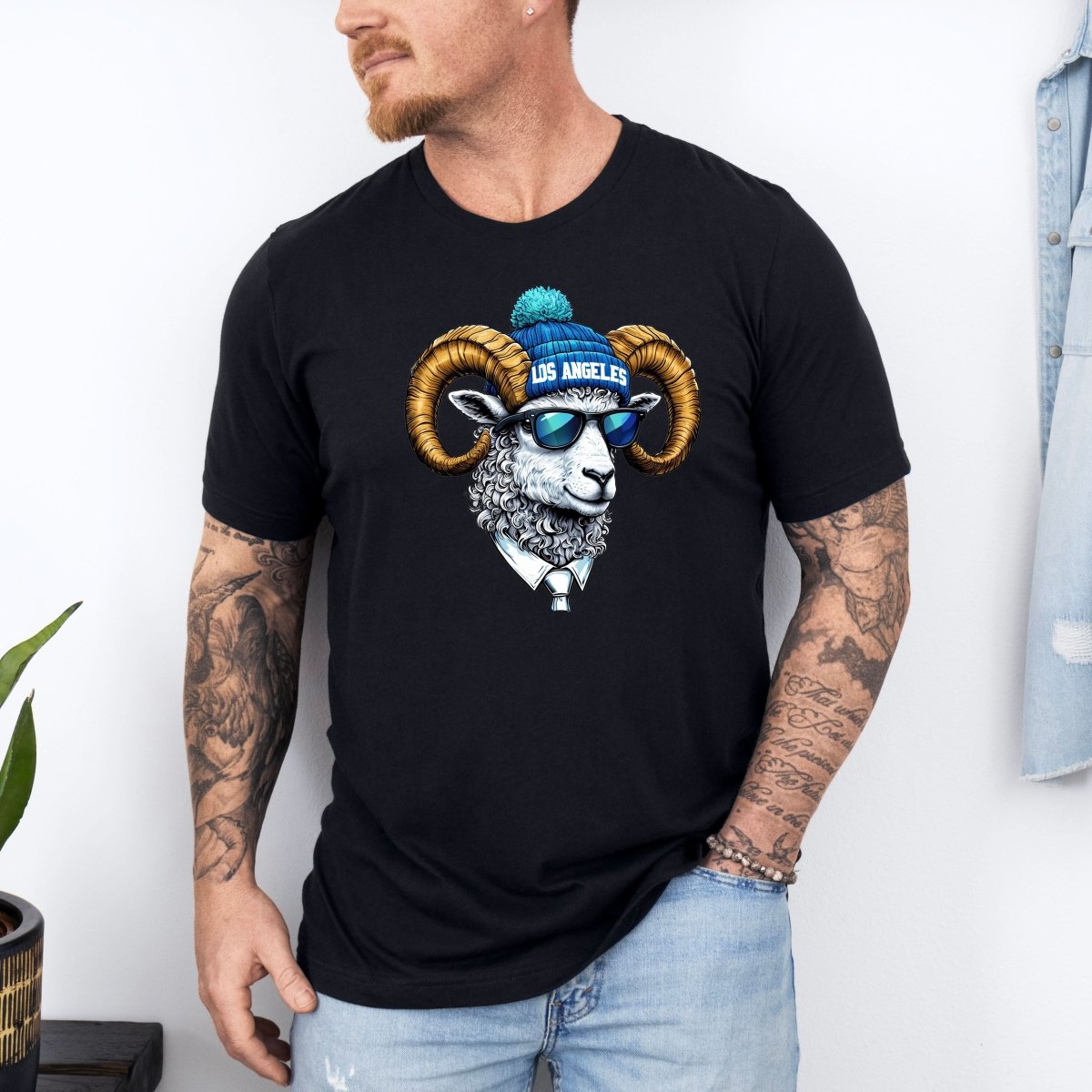Tricou barbati din bumbac 100% regular fit NFL cu imprimeu LA (cool aries)