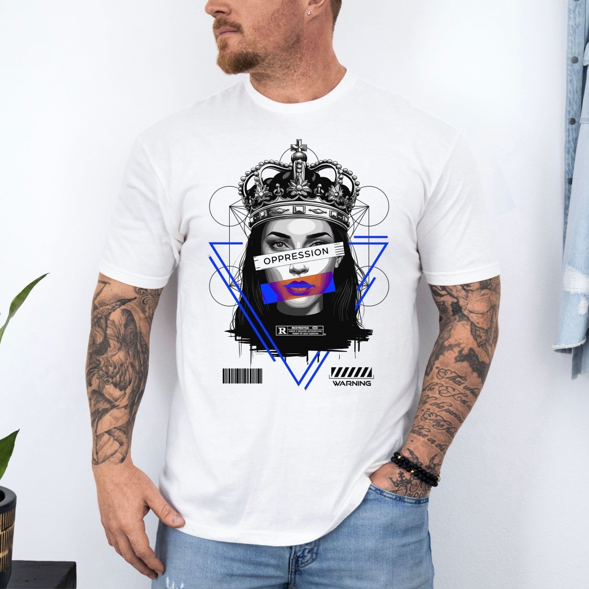Tricou barbati din bumbac 100% regular fit Streetwear cu imprimeu OPPRESION