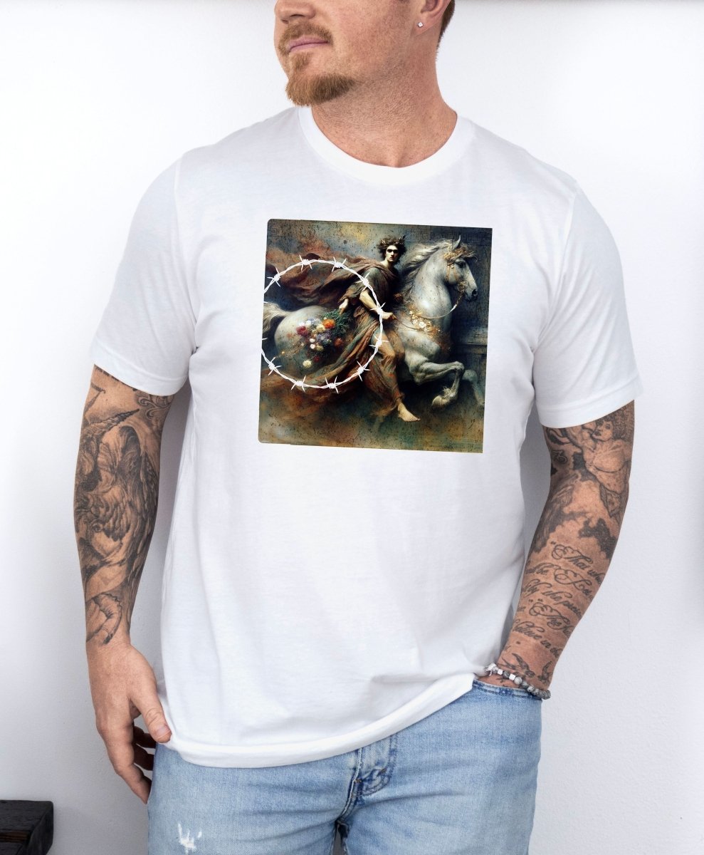 Tricou barbati din bumbac 100% regular fit Urban cu imprimeu THORNS - L / ALB