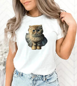 Tricou dama cu pisica oversize din bumbac 100% PRINCESS