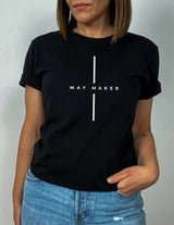 Tricou dama oversize din bumbac 100% cu text WAYMAKER