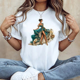 Tricou dama oversize din bumbac 100% Fashion cu imprimeu GREEN DRESS