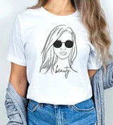 Tricou dama oversize din bumbac 100% Fashion/Cool cu imprimeu BEAUTY