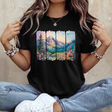 Tricou dama oversize din bumbac 100% Travel cu imprimeu NATURE