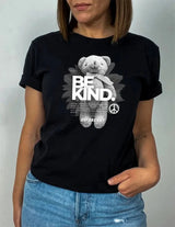 Tricou de dama oversize din bumbac 100% cu ursulet KIND