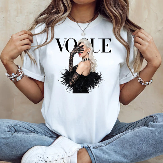 Tricou de dama oversize din bumbac 100% Fashion cu imprimeu BLACK DRESS