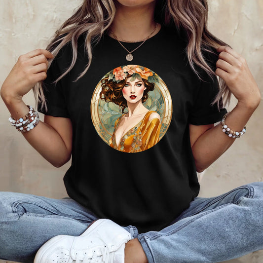 Tricou de dama oversize din bumbac 100% Fashion cu imprimeu PORTRET